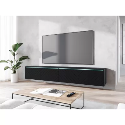 TV állvány CERIEE 180 - fekete grafit / halszálkamintás
