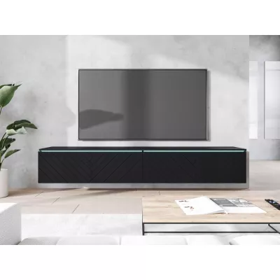 TV állvány CERIEE 180 - fekete grafit / halszálkamintás