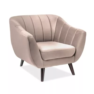 MAISIE kárpitozott fotel - bézs / wenge