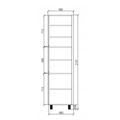 ADAMA élelmiszerszekrény - szélesség 60 cm, fekete / szürke, lábak 10 cm