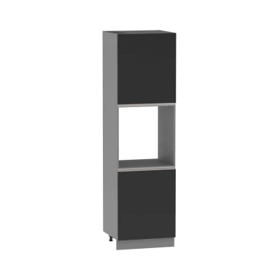 Konyhaszekrény beépített sütőhöz ADAMA - szélesség 60 cm, fekete / szürke, lábak 10 cm