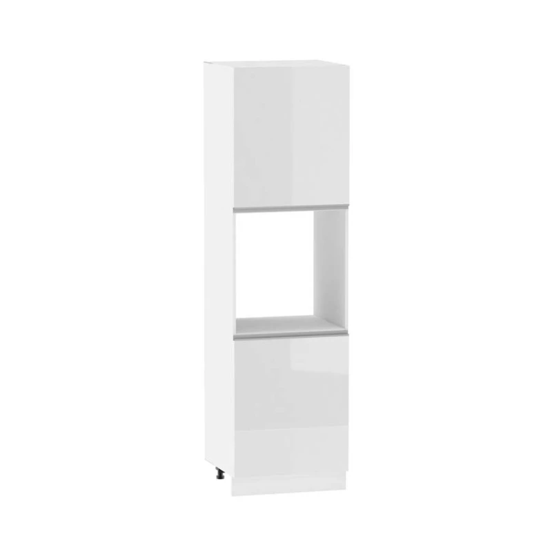 Konyhaszekrény beépített sütőhöz ADAMA - szélesség 60 cm, fényes fehér / fehér, lábak 10 cm