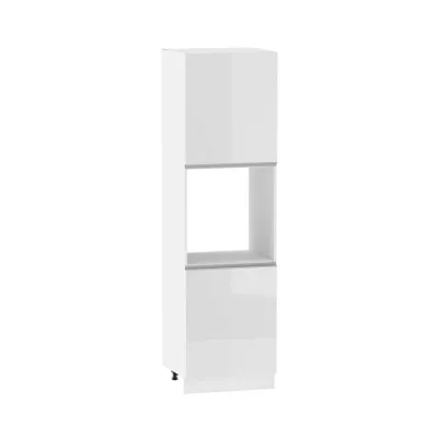 Konyhaszekrény beépített sütőhöz ADAMA - szélesség 60 cm, fényes fehér / fehér, lábak 10 cm