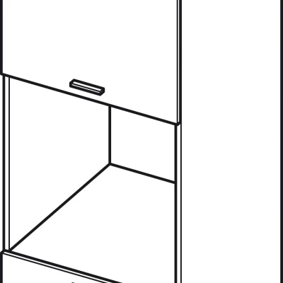 Konyhaszekrény beépített sütőhöz ADAMA - szélesség 60 cm, világos műbeton / szürke, 10 cm lábak