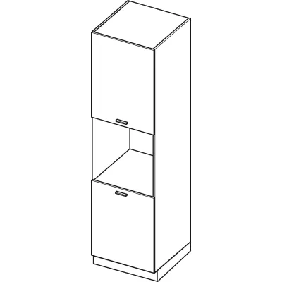 Konyhaszekrény beépített sütőhöz ADAMA - szélesség 60 cm, világos műbeton / szürke, 10 cm lábak