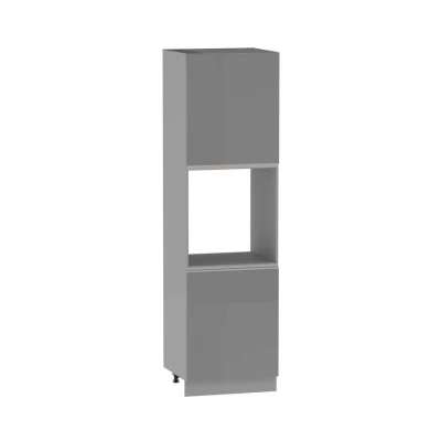 Konyhaszekrény beépített sütőhöz ADAMA - szélesség 60 cm, fényes szürke/szürke, lábak 15 cm