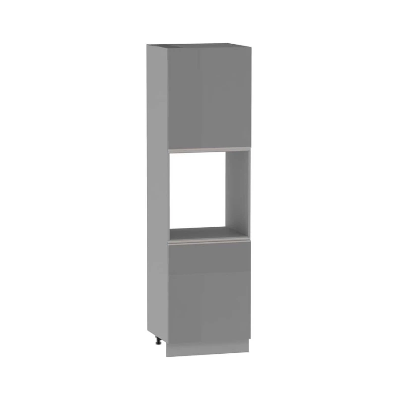 Konyhaszekrény beépített sütőhöz ADAMA - szélesség 60 cm, fényes szürke/szürke, lábak 15 cm