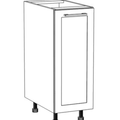 ARACY kihúzható szekrény - szélesség 30 cm, szürke / fehér, lábak 10 cm