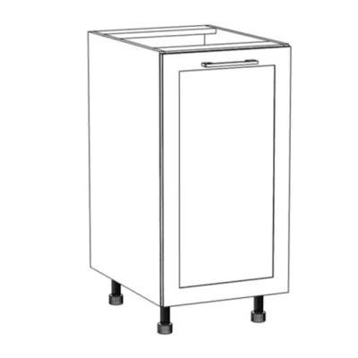 Alsó, egyajtós szekrény ARACY - szélesség 40 cm, fehér, lábak 10 cm
