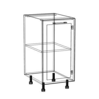 Alsó, egyajtós szekrény ARACY - szélesség 40 cm, szürke / fehér, lábak 10 cm