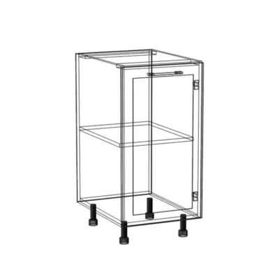 Alsó, egyajtós szekrény ARACY - szélesség 40 cm, szürke / fehér, lábak 10 cm