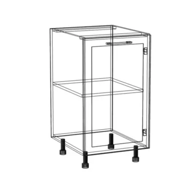 Alsószekrény polccal ARACY - szélesség 45 cm, fehér, lábak 15 cm