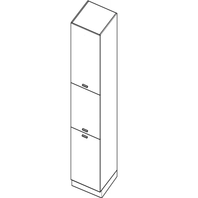 Élelmiszerszekrény ARACY - szélesség 40 cm, szürke / fehér, lábak 10 cm