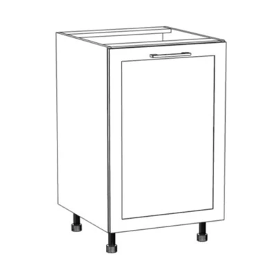 Alsó konyhaszekrény ARACY - szélesség 50 cm, fehér, lábak 10 cm