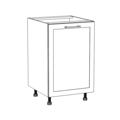 Alsó konyhaszekrény ARACY - szélesség 50 cm, fehér, lábak 10 cm