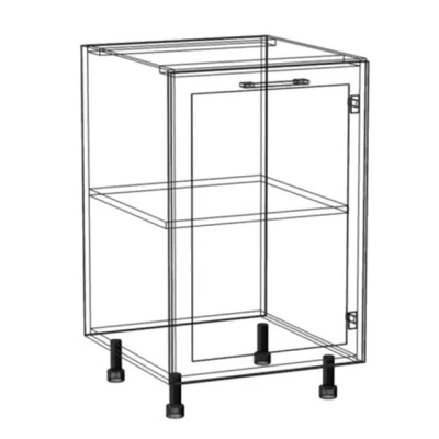 Alsó konyhaszekrény ARACY - szélesség 50 cm, szürke / fehér, lábak 10 cm