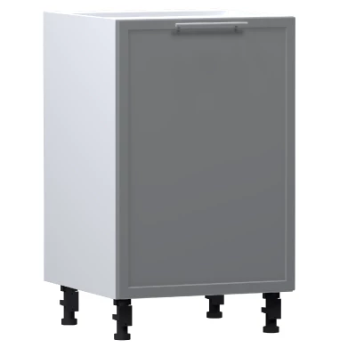 Alsó konyhaszekrény ARACY - szélesség 50 cm, szürke / fehér, lábak 15 cm