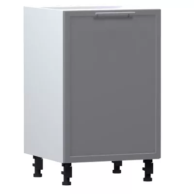 Alsó konyhaszekrény ARACY - szélesség 50 cm, szürke / fehér, lábak 15 cm