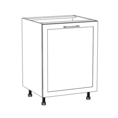 Konyhaszekrény polccal ARACY - szélesség 60 cm, fehér, lábak 15 cm