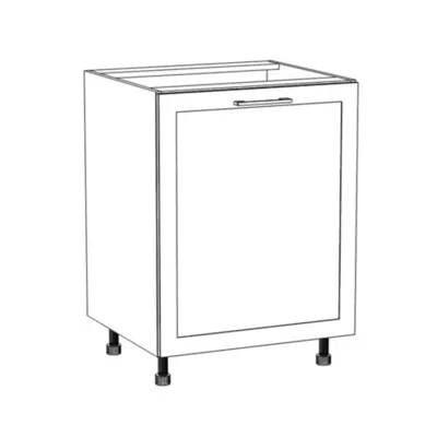 Konyhaszekrény polccal ARACY - szélesség 60 cm, fehér, lábak 15 cm