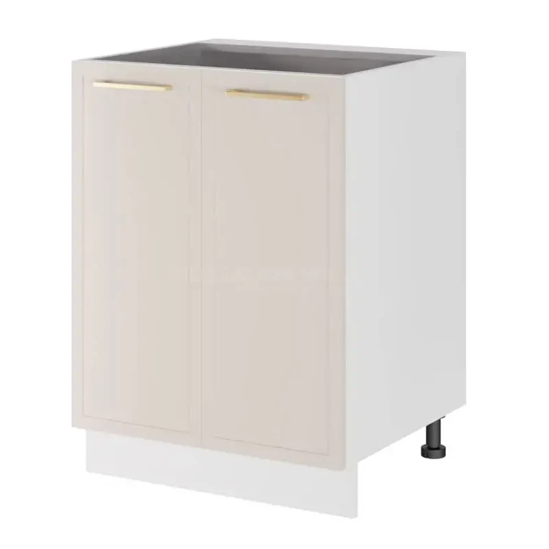 Alsó kétajtós szekrény ARACY - szélesség 60 cm, fehér, lábak 10 cm