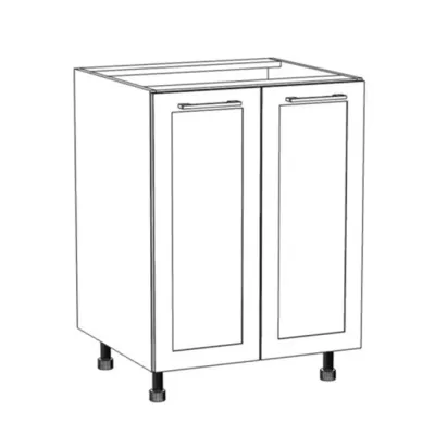 Alsó kétajtós szekrény ARACY - szélesség 60 cm, fehér, lábak 10 cm