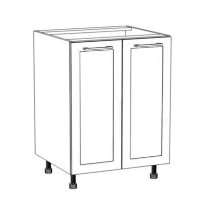 Alsó kétajtós szekrény ARACY - szélesség 60 cm, fehér, lábak 15 cm
