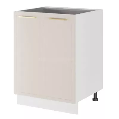 Alsó kétajtós szekrény ARACY - szélesség 60 cm, fehér, lábak 15 cm
