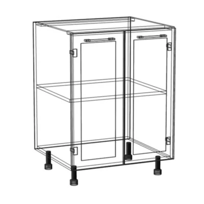 Alsó kétajtós szekrény ARACY - szélesség 60 cm, fehér, lábak 15 cm