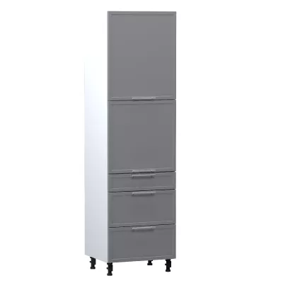ARACY kombinált élelmiszerszekrény - szélesség 60 cm, szürke / fehér, lábak 10 cm