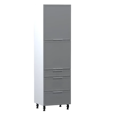 ARACY kombinált élelmiszerszekrény - szélesség 60 cm, szürke / fehér, lábak 15 cm