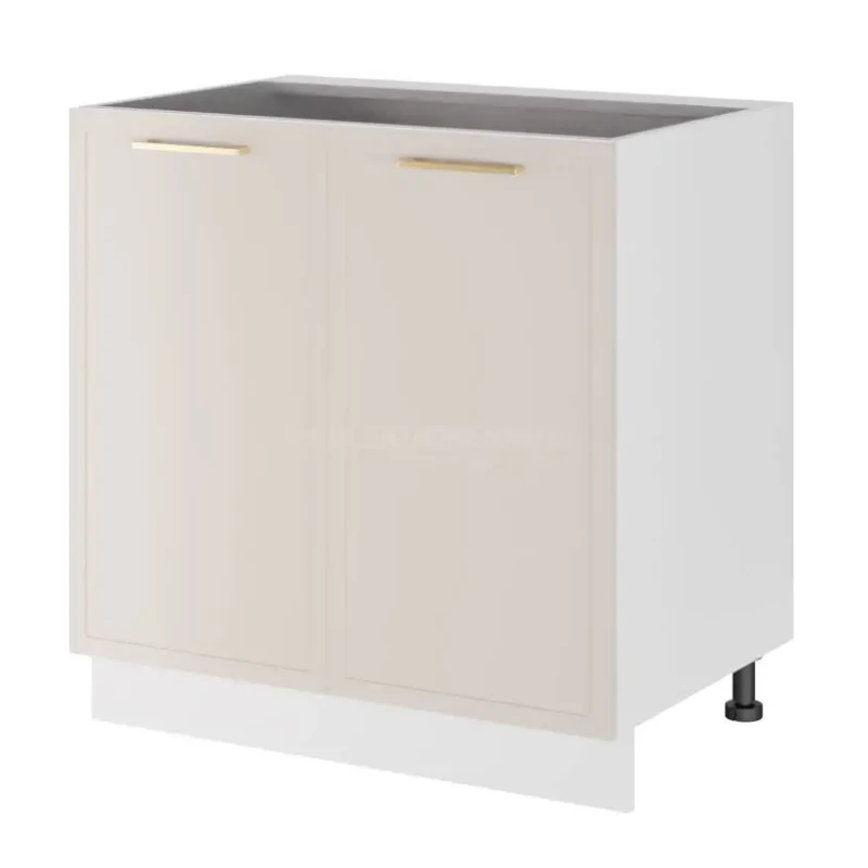 Kétajtós konyhaszekrény ARACY - szélesség 80 cm, fehér, lábak 10 cm