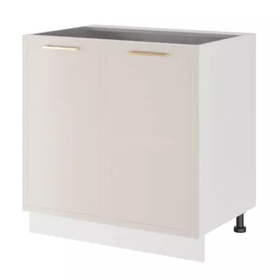 Kétajtós konyhaszekrény ARACY - szélesség 80 cm, fehér, lábak 10 cm