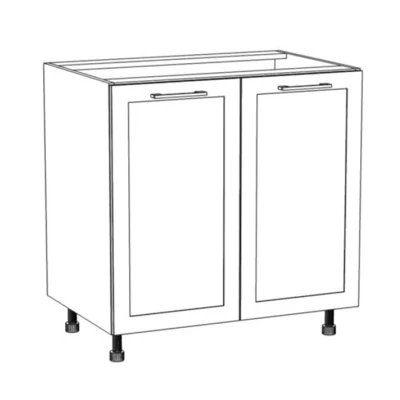 Kétajtós konyhaszekrény ARACY - szélesség 80 cm, fehér, lábak 15 cm
