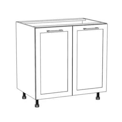 Kétajtós konyhaszekrény ARACY - szélesség 80 cm, fehér, lábak 15 cm