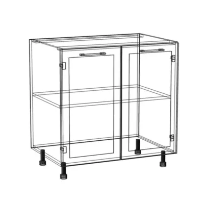 Kétajtós konyhaszekrény ARACY - szélesség 80 cm, fehér, lábak 15 cm