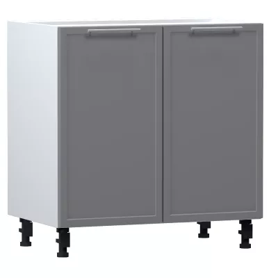 Kétajtós konyhaszekrény ARACY - szélesség 80 cm, szürke / fehér, lábak 10 cm