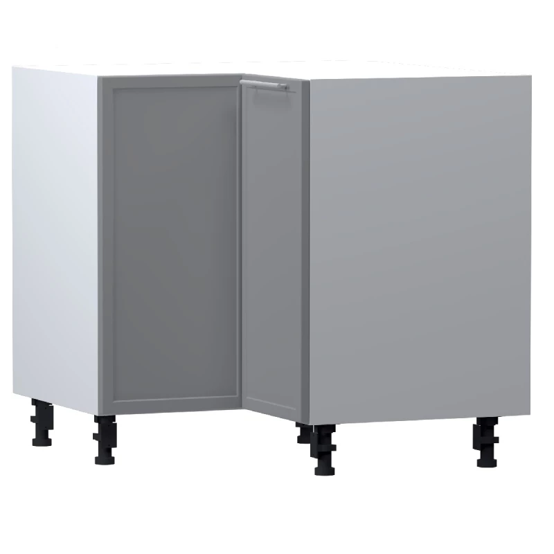 ARACY alsó sarokszekrény - szélesség 90 cm, szürke / fehér, lábak 15 cm