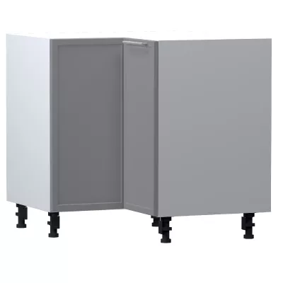 ARACY alsó sarokszekrény - szélesség 90 cm, szürke / fehér, lábak 15 cm