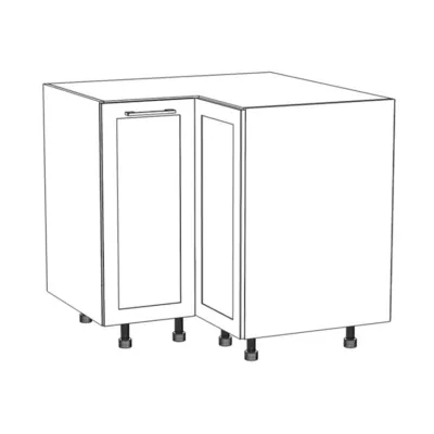 ARACY alsó sarokszekrény - szélesség 90 cm, szürke / fehér, lábak 15 cm