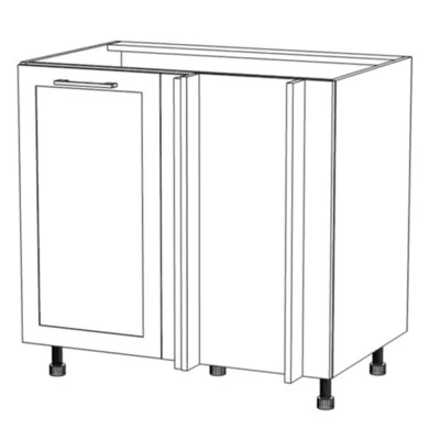 Bővített sarokszekrény ARACY - szélesség 110 cm, szürke / fehér, lábak 10 cm, jobb oldali
