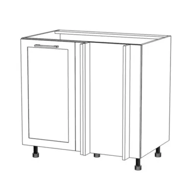 Bővített sarokszekrény ARACY - szélesség 110 cm, szürke / fehér, lábak 10 cm, jobb oldali