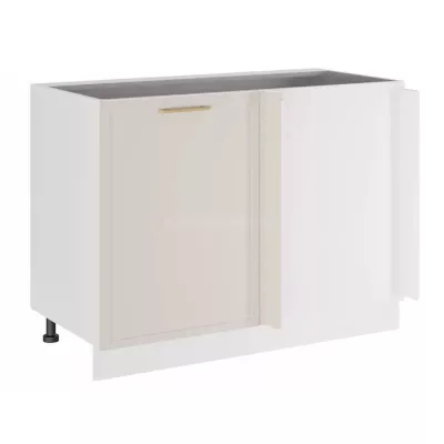 Bővített sarokszekrény ARACY - szélesség 110 cm, fehér, lábak 10 cm, jobb oldali