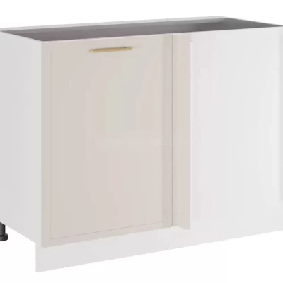 Bővített sarokszekrény ARACY - szélesség 110 cm, fehér, lábak 15 cm, jobb oldali