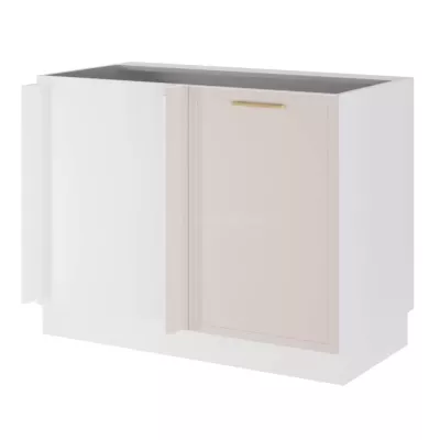 Bővített sarokszekrény ARACY konyhaszigethez - szélesség 105 cm, fehér, lábak 10 cm, bal oldali
