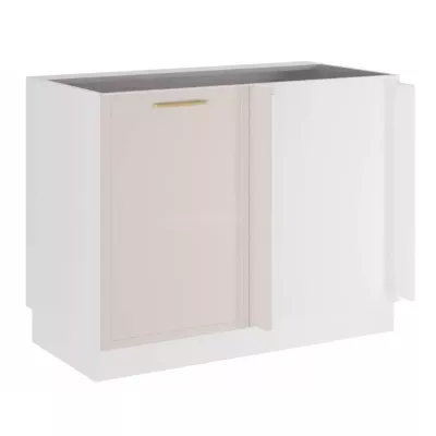 Bővített sarokszekrény ARACY konyhaszigethez - szélesség 105 cm, fehér, lábak 15 cm, jobb oldali