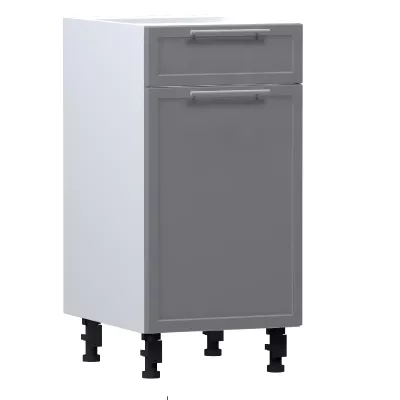 Kombinált alsószekrény ARACY - szélesség 40 cm, szürke / fehér, lábak 10 cm