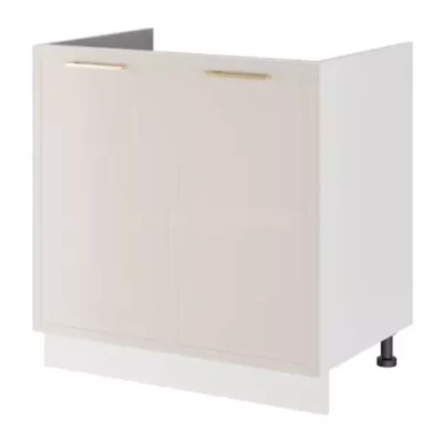 Kétajtós szekrény polccal ARACY - szélesség 90 cm, fehér, lábak 10 cm