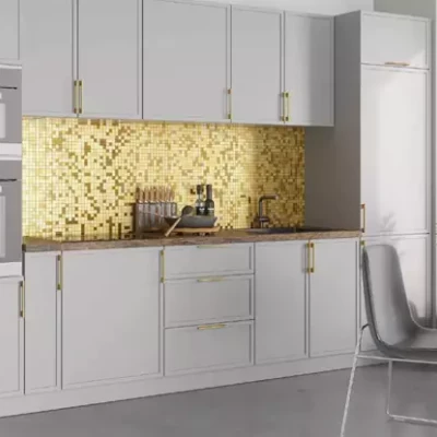 Kétajtós szekrény polccal ARACY - szélesség 90 cm, fehér, lábak 10 cm