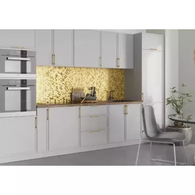 Kétajtós szekrény polccal ARACY - szélesség 90 cm, fehér, lábak 10 cm